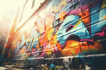 Obraz premium 落書き, 壁, ペイント, アート, デザイン, 都会, サイン, カラフル, graffiti, wall, paint, art, design, urban, sign, colorful