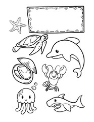 Coloring - sea ​​animals