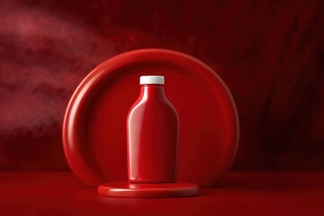Product packaging mockup photo of Squeeze bottle of ketchup, studio advertising photoshoot