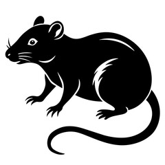 rat silhouette vector art illustration