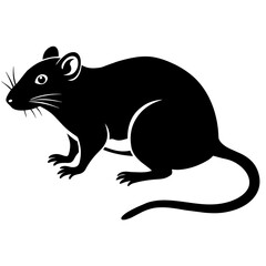 rat silhouette vector art illustration