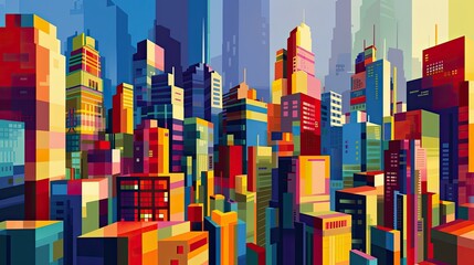 An abstract city skyline
