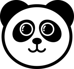 vector cute cartoon head of a panda