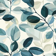 A pattern of geometric leaves and branches creating a modern