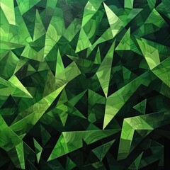 Lush green triangular forms in a nature inspired design