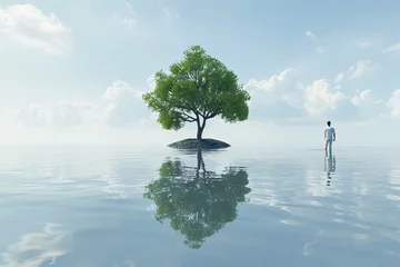 Foto op Plexiglas Tree immersed in tranquil waters © masud