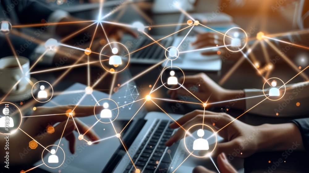 Aufkleber analysis and data exchange customer connection, hr recruitment outsourcing, strategic and teamwork w