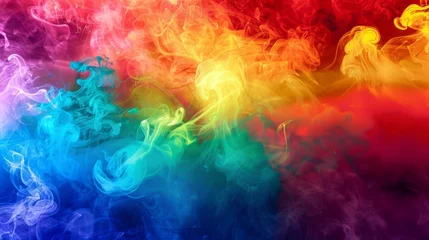Foto op Canvas Colorful rainbow smoke, gay pride flag colors, LGBT community flag © Plaifah