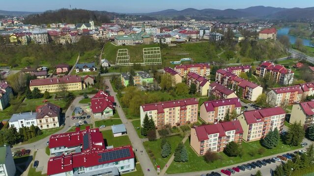 Panorama Of The Town Hall Hill Sanok Ratusz Aerial View Poland