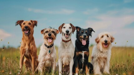 group of dog standing on hind legs