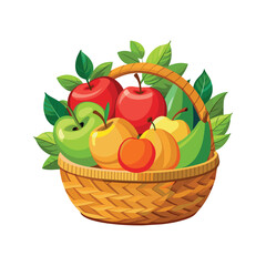 Fruits in traditional wicker basket