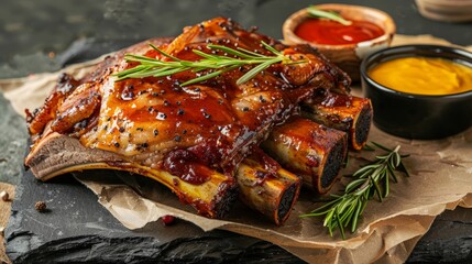 Pork hock in German with sauces delicious food