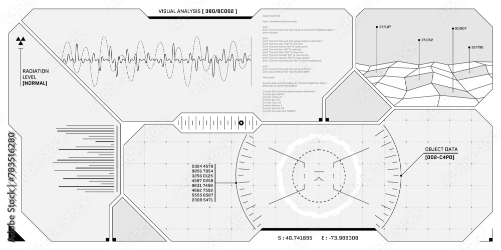 Poster vr hud futuristic control panel. technology head up display target and ui screen. gui digital virtua