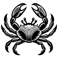 crab silhouette vector art illustration
