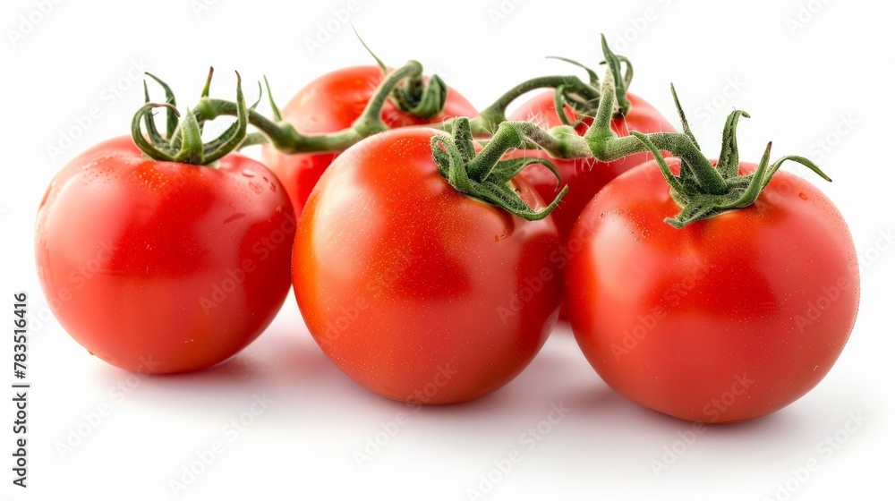 Poster tomatoes isolated on white background. with clipping path. full depth of field.