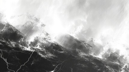 Monochrome Mountain Storm Lightning
 - obrazy, fototapety, plakaty