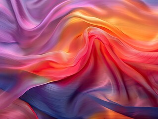 Obraz premium The flowing lines and vibrant colors of a silk scarf caught in a gentle breeze