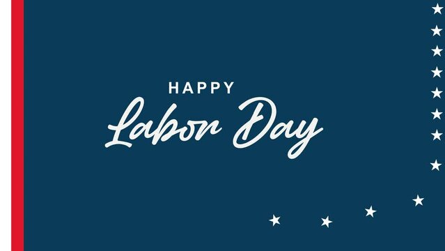 Happy Labor day Text Animation. 4k Footage Background For Labor day with US Flag Theme.
