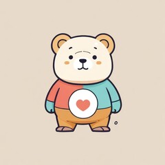 Obraz na płótnie Canvas white Teddy Bear with Heart Illustration