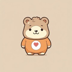 Obraz na płótnie Canvas Brown Teddy Bear with Heart Illustration