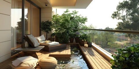 Inviting Balcony with Elements of Feng Shui