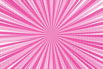 Pop art background for poster or book in light Pink color. flat comics style design with halftone dots.