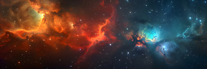 Cosmic Dance: The Radiant Symphony of a Planetary Nebula in Deep Space - obrazy, fototapety, plakaty
