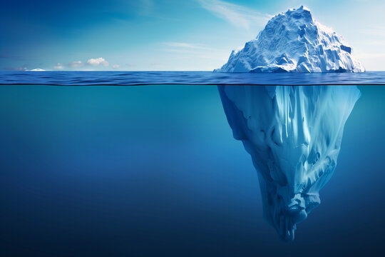Iceberg above and below water 