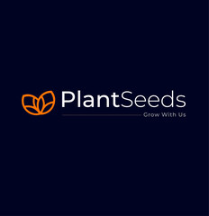 Plant seed logo design with presenting Seeds icon - Editable Format