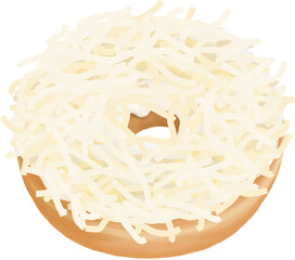 Food Illustration Clipart Cheese Donut Transparent Background