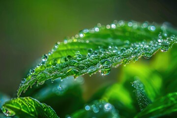 Water droplets on leaves