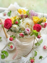 薔薇といちごのアレンジメント