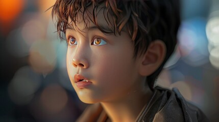 A 7-year-old Chinese boy, cinematic presence, People from different angles, masterpiece, photorealistic, best quality, ultra detailed, raw photo, 8K