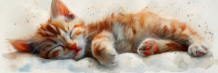 cat on fire,
Cute kitten sleeping on a cloud isolated on a white background