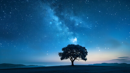 Enhanced Cosmic Spectacle – An Ambient Visualization of Night Sky and Solitary Tree