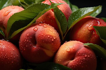 background of juicy, beautiful peaches, nectarines.