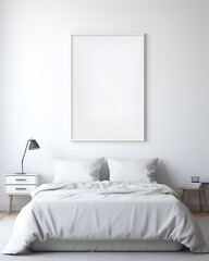 Minimalist Blank Frame on the Wall with a White Sheet