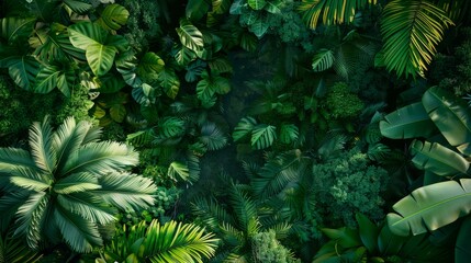 drone view of lush green rainforest esg concept hyper realistic 