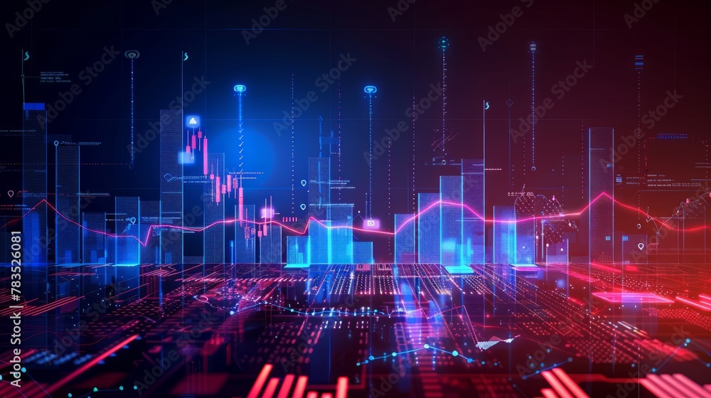 Aufkleber generative ai image of business audit stock financial finance management on analysis data strategy w