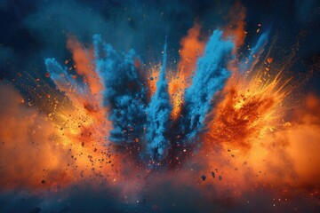 Cosmic Fire and Ice Explosion
 - obrazy, fototapety, plakaty