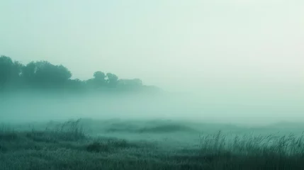 Tableaux ronds sur aluminium Matin avec brouillard  Early Morning Fog