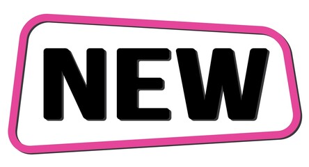 NEW text on pink-black trapeze stamp sign.