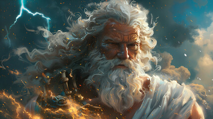 Illustration ZEUS  god of sky and thunder