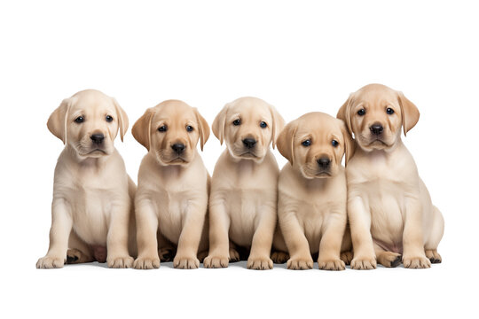 labrador puppies isolated on white background.