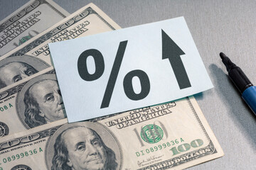 World economy crisis. Interest rates rise policy in USA.