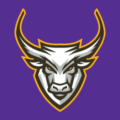 bold bull head vector cartoon