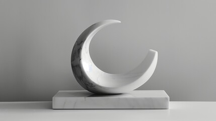 A minimalist marble sculpture, embodying simplicity and grace in its form.