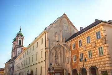 Obraz premium City centre in Szekesfehervar,Hungary.Summer season