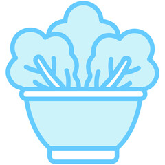Salad Bowl blue color dual tone icon, relate to gastronomy theme. use for UI or UX kit, web and app development.	