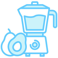 Blender blue color dual tone icon, relate to gastronomy theme. use for UI or UX kit, web and app development.	